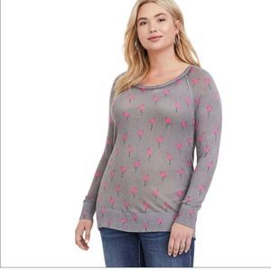 Torrid Flamingo Novelty Light Knit Sweater Size 1X 1